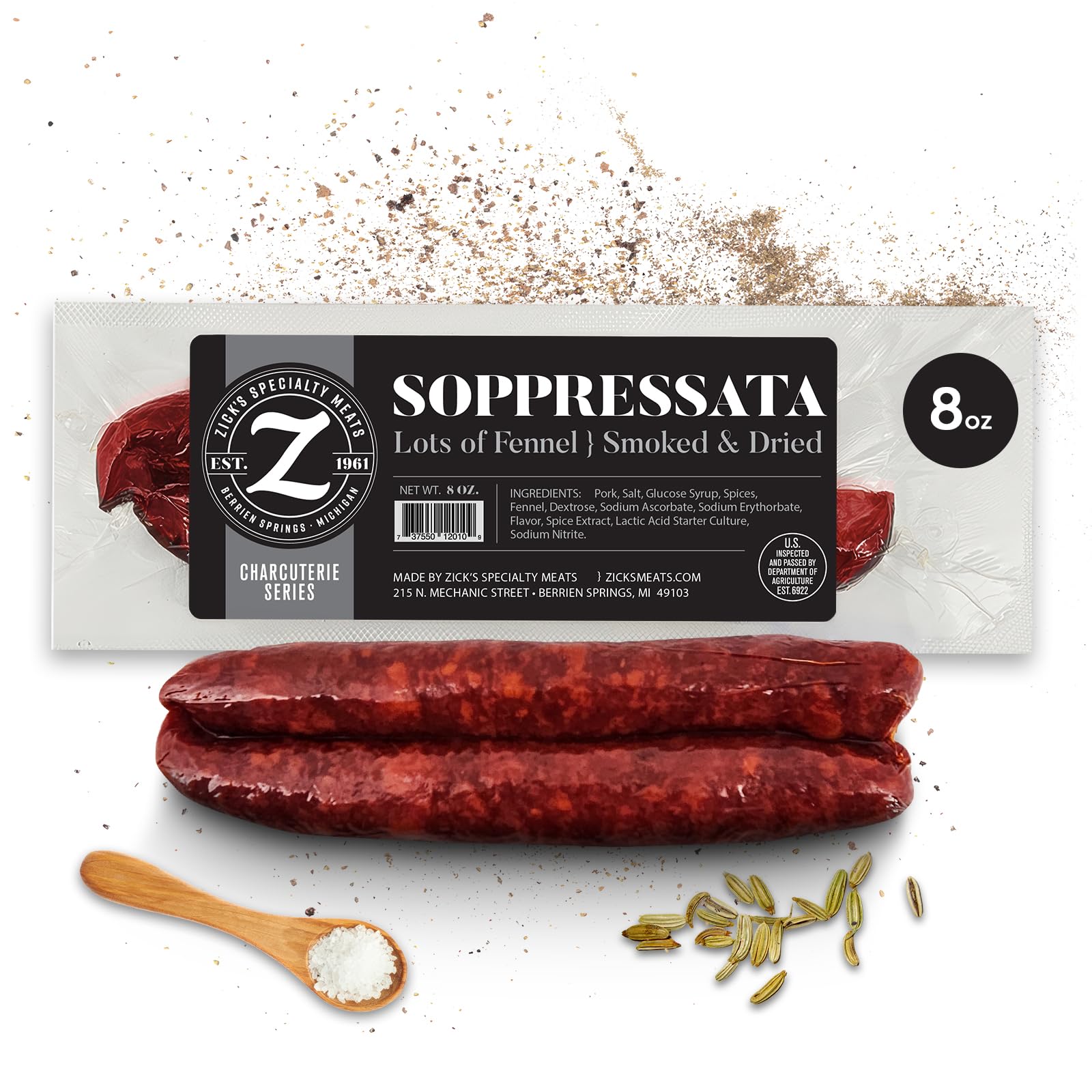 Zick's Soppressata Italian Sausage (8oz)