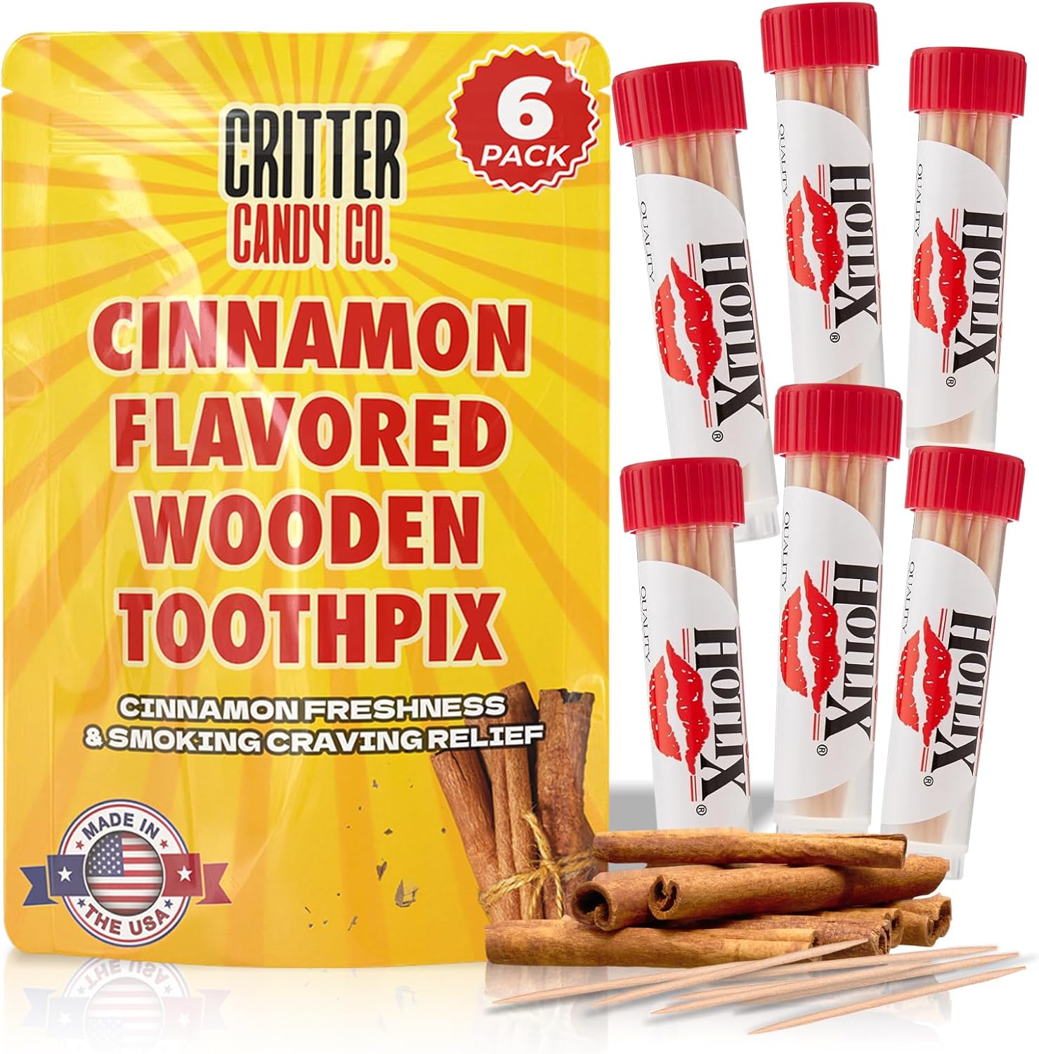 Hotlix Cinnamon Toothpicks (6-Pack, 120 Total)