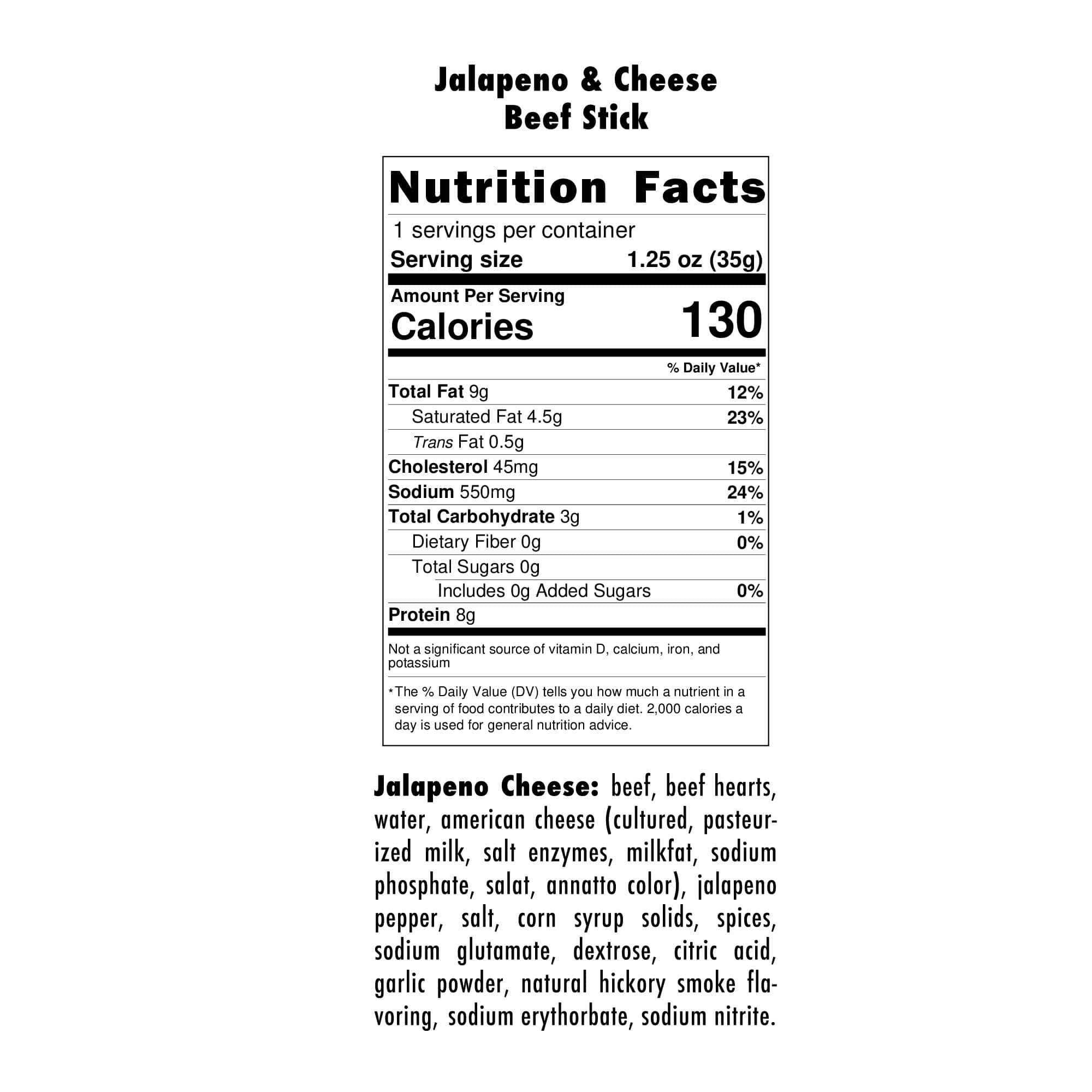 Jalapeno & Cheese Beef Stick