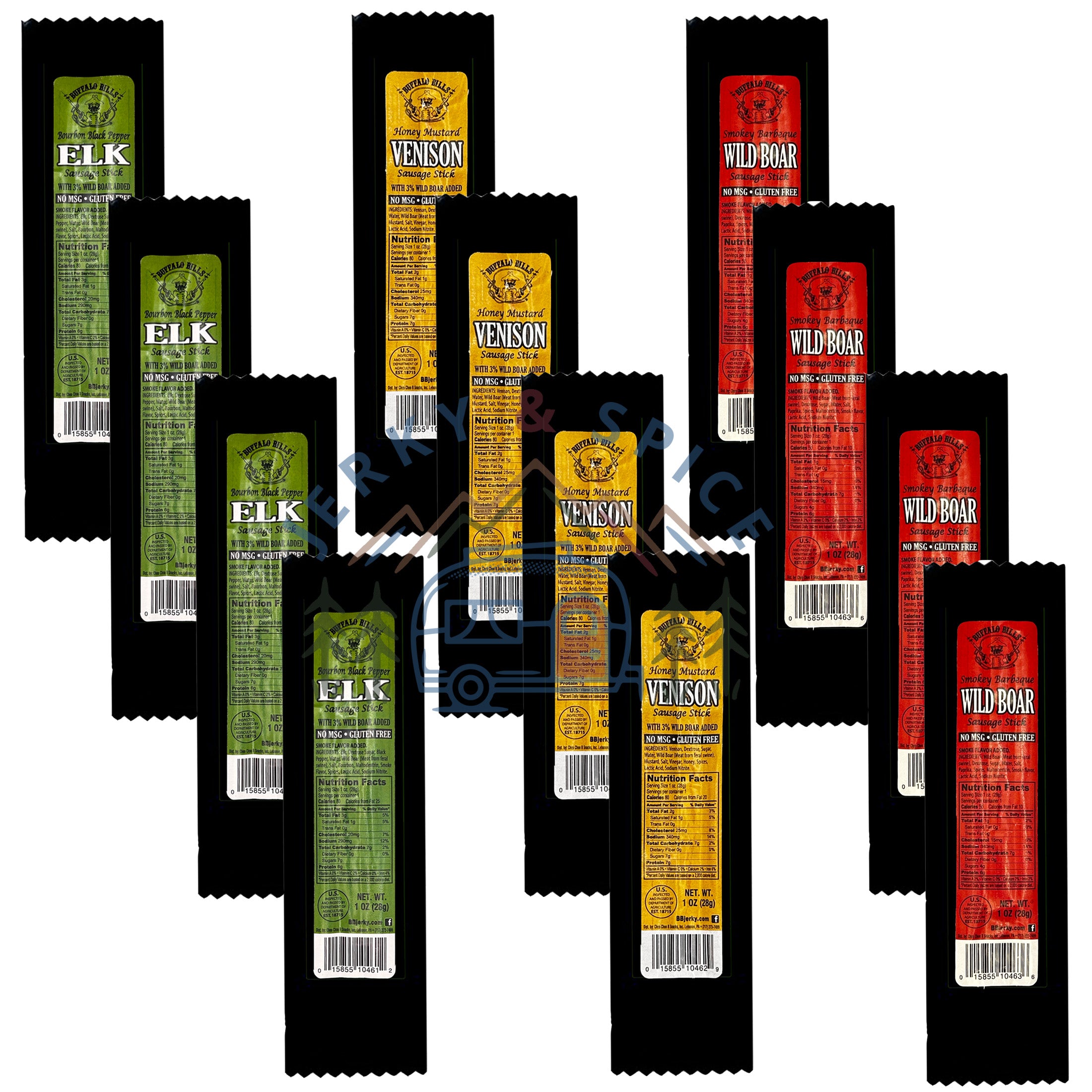 Wild Game Jerky Stick Variety Pack
