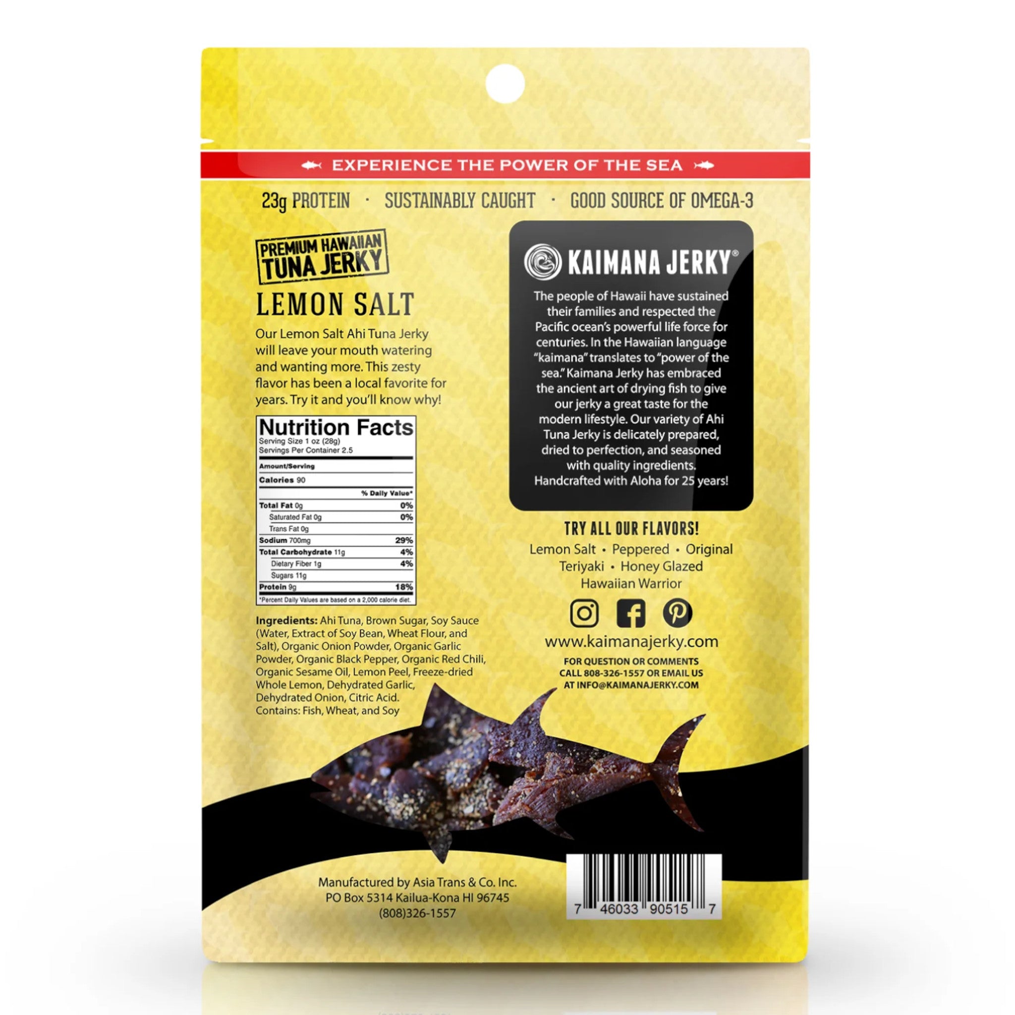 Lemon Salt Ahi Tuna Jerky