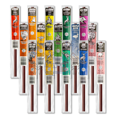15 Piece Exotic Meat Stick Jerky Assortment Pack