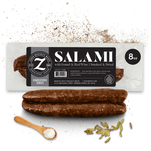 Zick's Salami w/ Fennel & Red Wine (8oz)