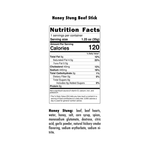 Honey Stung Beef Stick