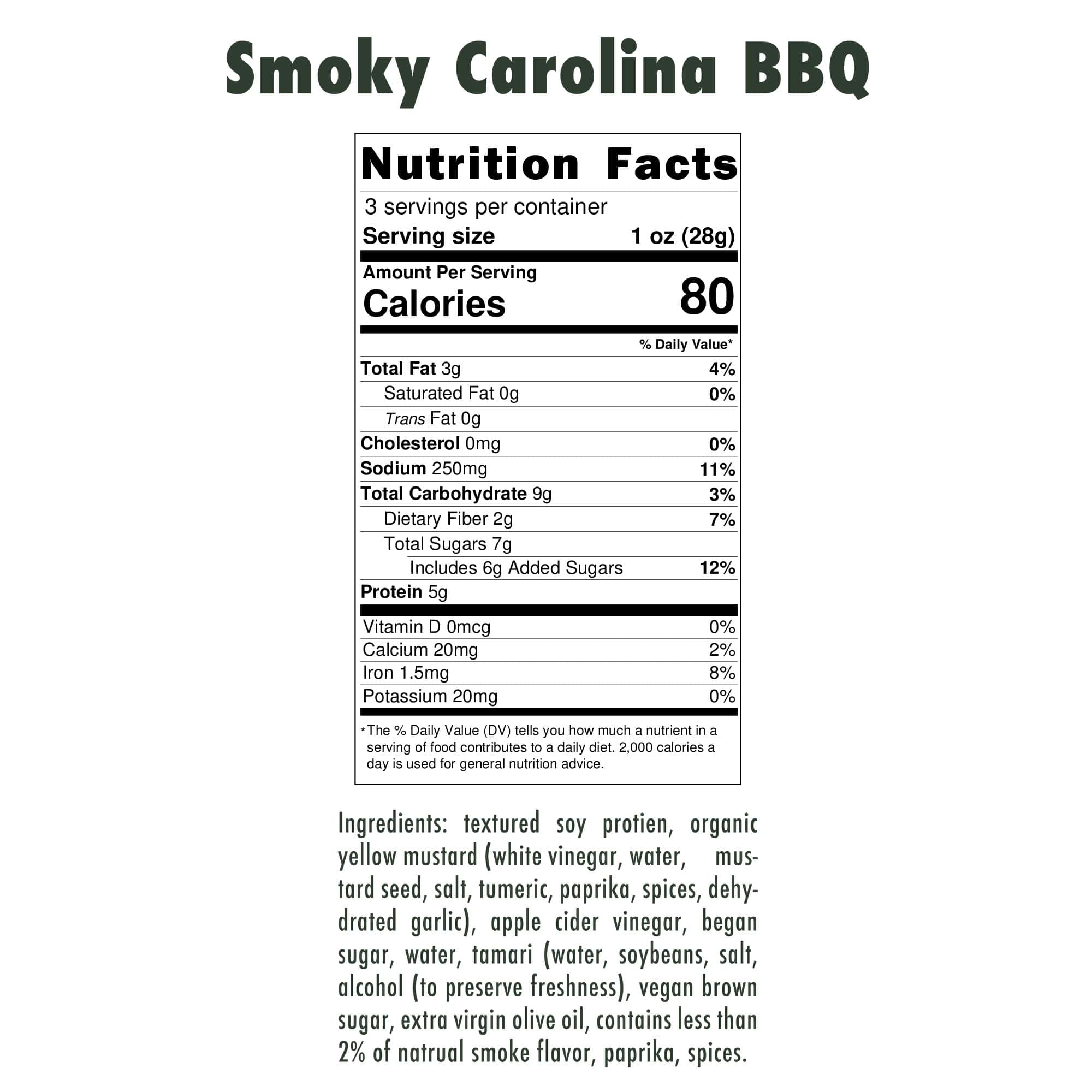 Smoky Carolina BBQ Vegan Jerky