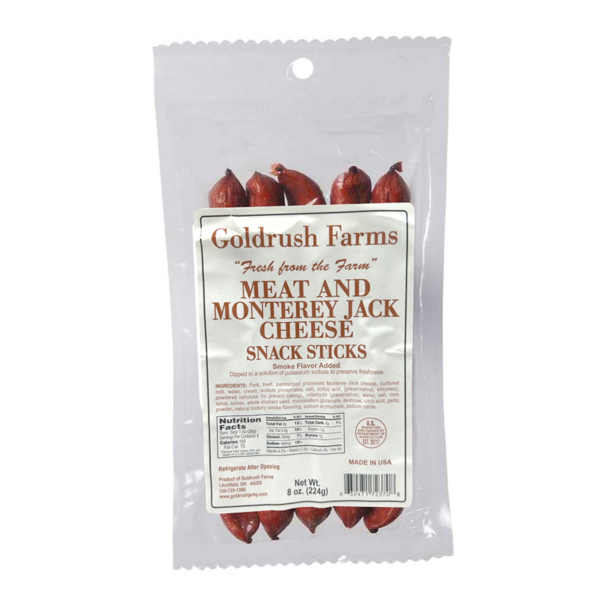 Meat and Monterey Jack Cheese Snack Stick