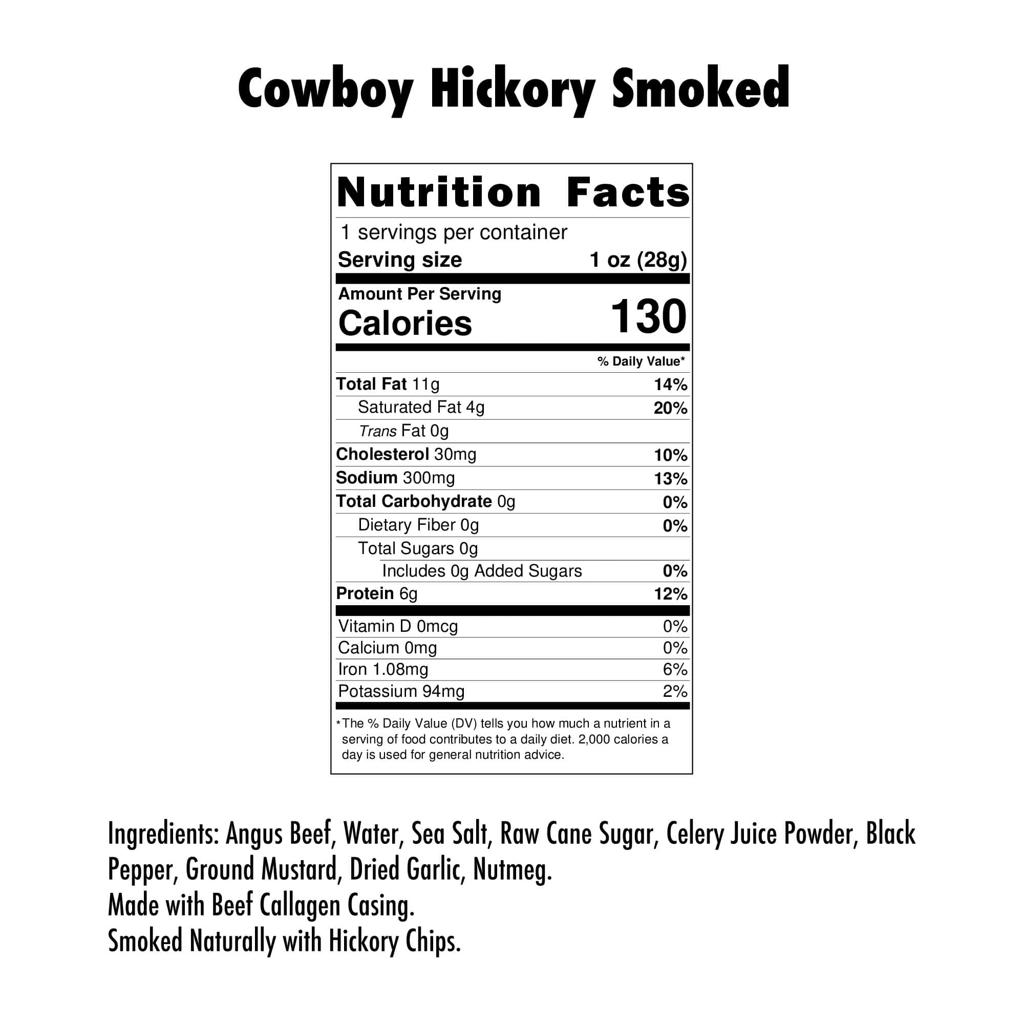 Cowboy Hickory Smoked Beef Stick