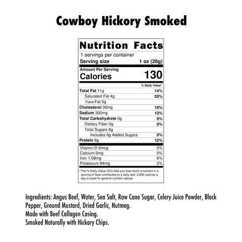 Cowboy Hickory Smoked Beef Stick