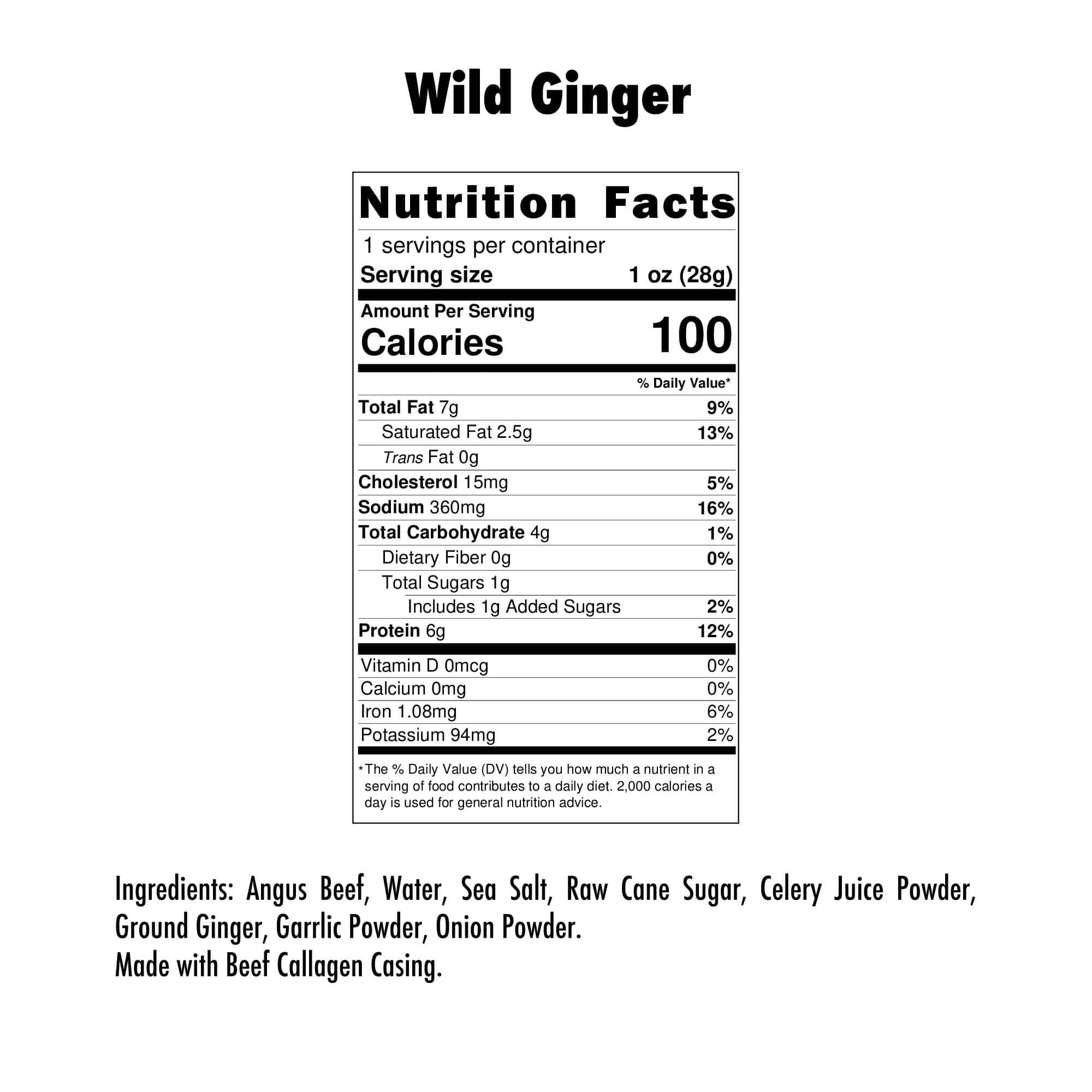 Wild Ginger Beef Stick