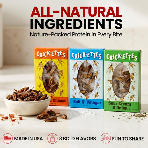 Seasoned Edible Crick-ettes Snax, 3 or 6 Pack