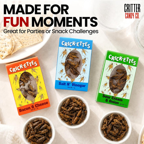 Seasoned Edible Crick-ettes Snax, 3 or 6 Pack
