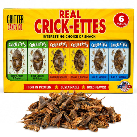 Seasoned Edible Crick-ettes Snax, 3 or 6 Pack