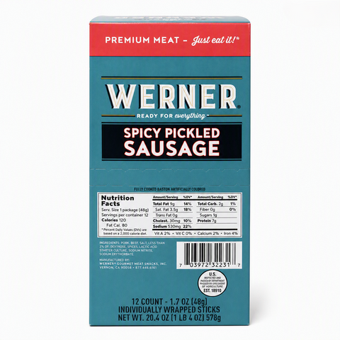 Spicy Pickled Sausage, 12 Pack